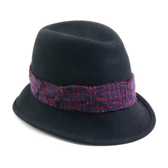 Auth CHANEL CC Logo Hat Black/Navy/Red Wool/Cashmere - e58528f - Picture 1 of 10